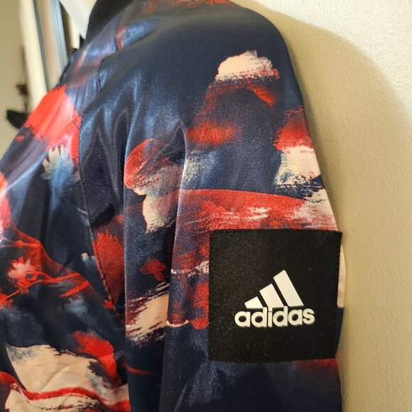 Adidas Women's Abstract Floral Bomber Jacket - Size Small - Picture 4 of 8